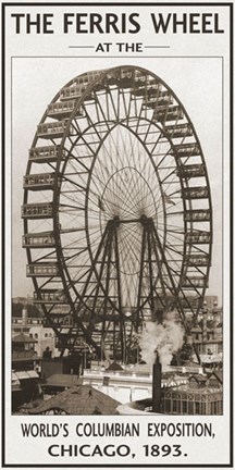 Framed Ferris Wheel, 1893 Print