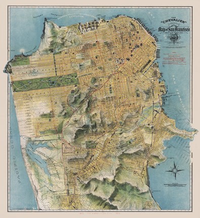 Framed Map of San Francisco, California, 1912 Print