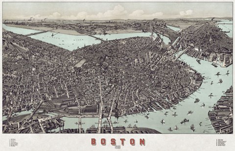 Framed Boston, Massachusetts, 1899 Print