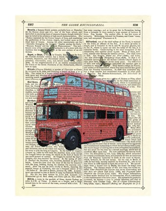 Framed Butterfly London Bus Print