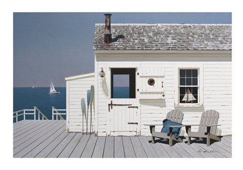 Framed Dock House Print