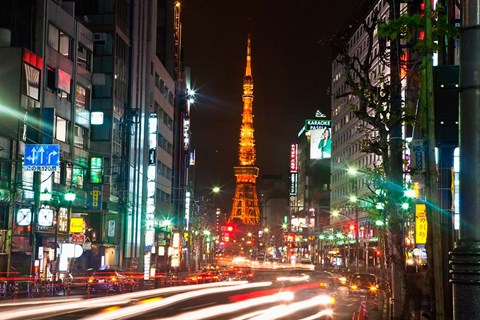 Framed Tokyo, Japan, Tokyo Tower in Shiba Park Print