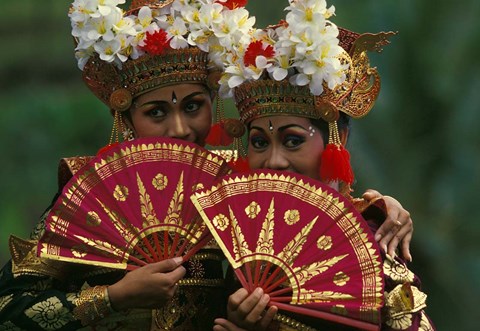 Framed Legong Dancers, Bali, Indonesia Print