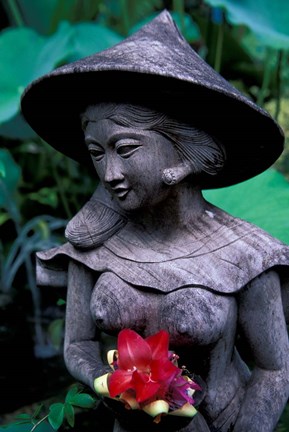 Framed Shrine of Buddha with Flower Decoration, Bali, Indonesia Print