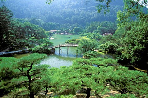 Framed Ritsurin Park, Takamatsu, Shikoku, Japan Print