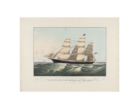 Framed Clipper Ship "Sovereign of the Seas", 1852 Print