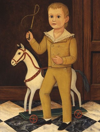 Framed Boy with Horse Print