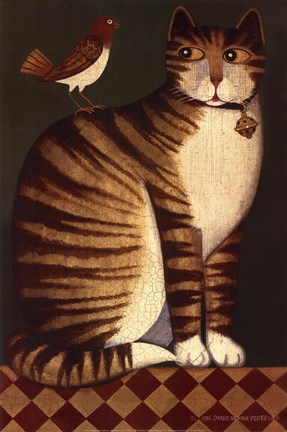 Framed Temptation I (Cat) Print