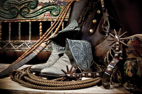 Framed TC&#39;s Boots and Yuma Spurs (color) Print