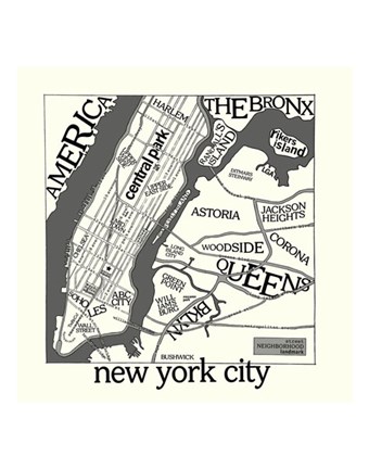 Framed New York Map Print