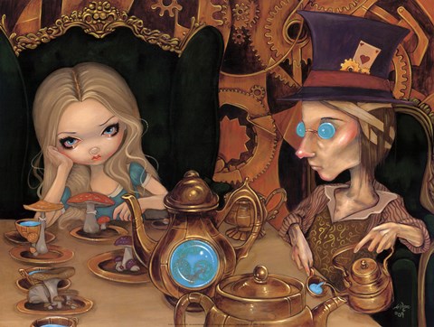 Framed Alice and the Mad Hatter Print