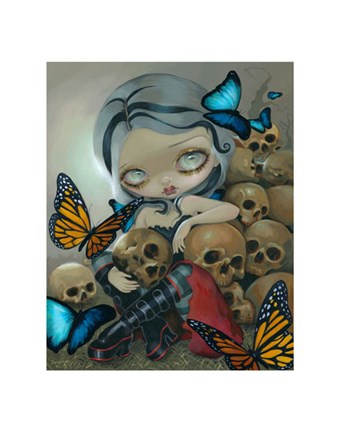 Framed Butterflies and Bones Print