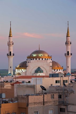 Framed Jordan, Kings Highway, Madaba, Town view with mosque Print