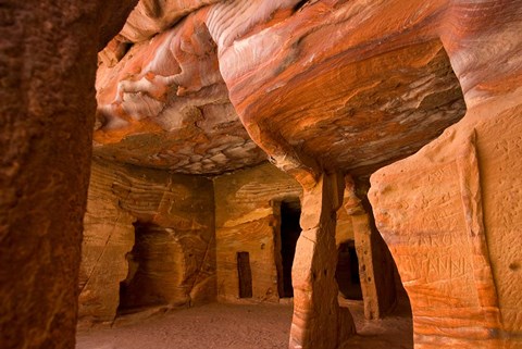 Framed Jordan, Petra, Exterior Siq, Tombs Print