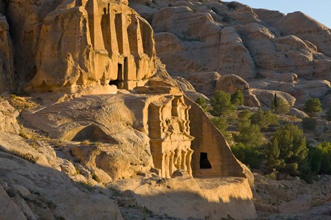Framed Obelisks Tomb, Petra, Jordan Print