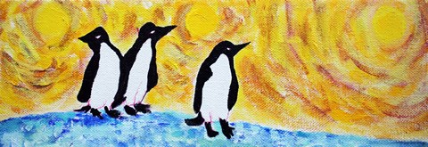 Framed Starry Night Penguin II Print