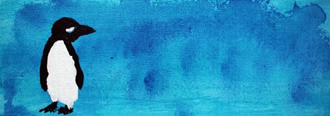 Framed Blue Penguin III Print