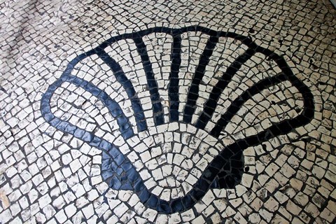 Framed China, Macau Portuguese tile designs - sea shell, Senate Square Print