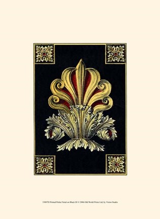 Framed Petite Finial on Black III Print