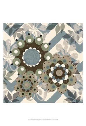 Framed Chambray Rosettes &amp; Finials I Print