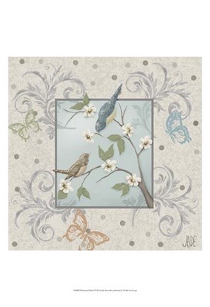 Framed Whimsical Birds I Print