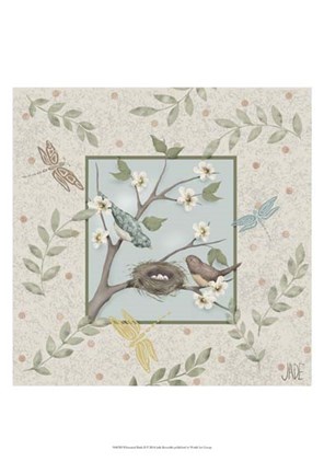Framed Whimsical Birds II Print