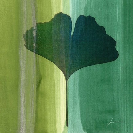 Framed Silver Leaf Tile I Print