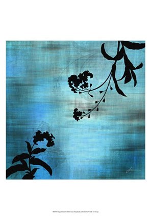 Framed Aqua Floral I Print