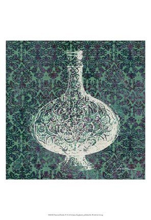 Framed Patterned Bottles IV Print