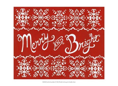 Framed Fair Isle Snowflake I Print