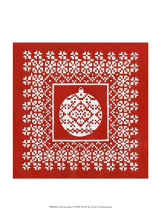 Framed Fair Isle Snowflake VI Print