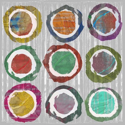 Framed Jagged Circles II Print