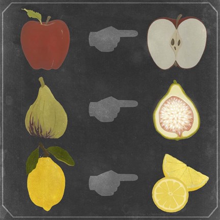 Framed Blackboard Fruit II Print