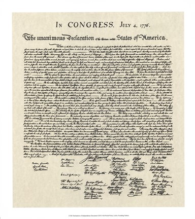 Framed Declaration of Independence Doc. Print