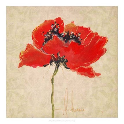 Framed Vivid Red Poppies III Print