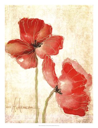 Framed Vivid Red Poppies IV Print