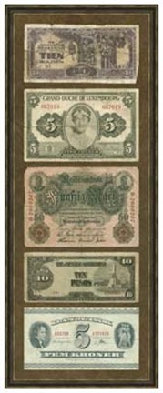 Framed Foreign Currency Panel I Print