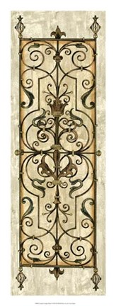 Framed Crackled Verdigris Panel I Print