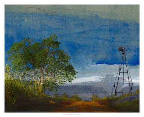 Framed Road and Windmill Print