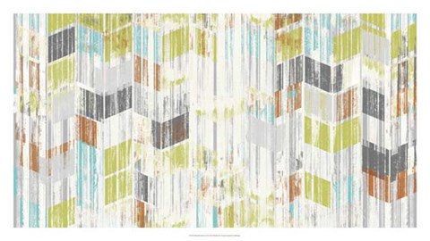 Framed Brushed Chevron II Print