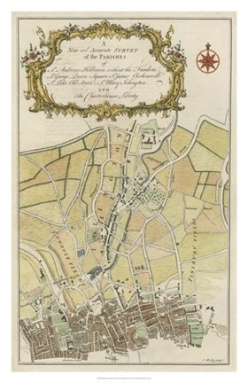 Framed Parishes of London Print