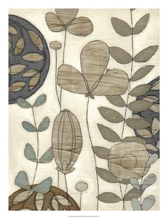 Framed Garden Contours II Print