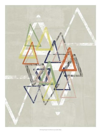 Framed Stamped Triangles II Print