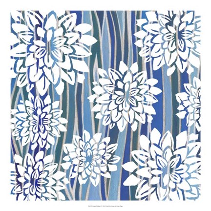 Framed Striped Dahlias I Print