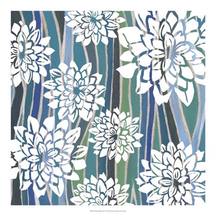 Framed Striped Dahlias II Print