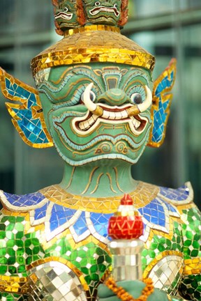 Framed Art work sculpture of mask in Bangkok Thailand Print