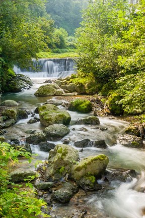Framed Waterfall and River, Rize, Black Sea Region of Turkey Print