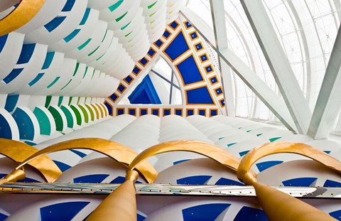 Framed Abstract of pillars at Burj Al Arab, Dubai, United Arab Emirates Print