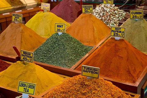 Framed Items for sale in Spice Market, Istanbul, Turkey Print