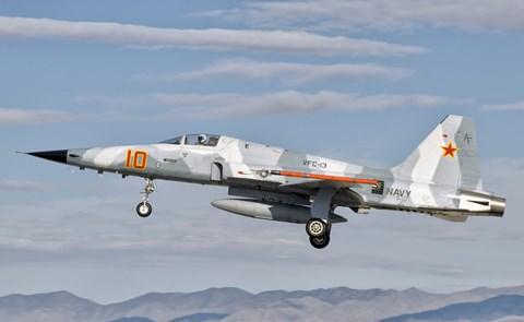 Framed Side view of a F-5N Freedom Fighter aircraft Print